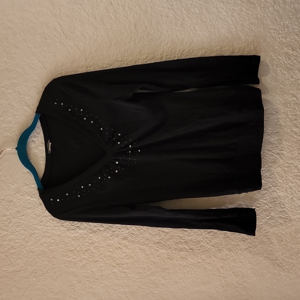 Self Esteem Women's RibbedCotton Long Sleeved Top with sequin/beaded detail